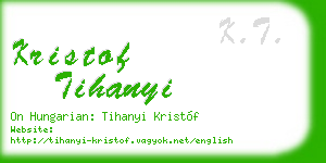 kristof tihanyi business card